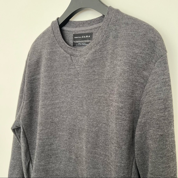 Zara Other - ZARA Essentials Daily Outfit Gray Crewneck Sweater Size Large